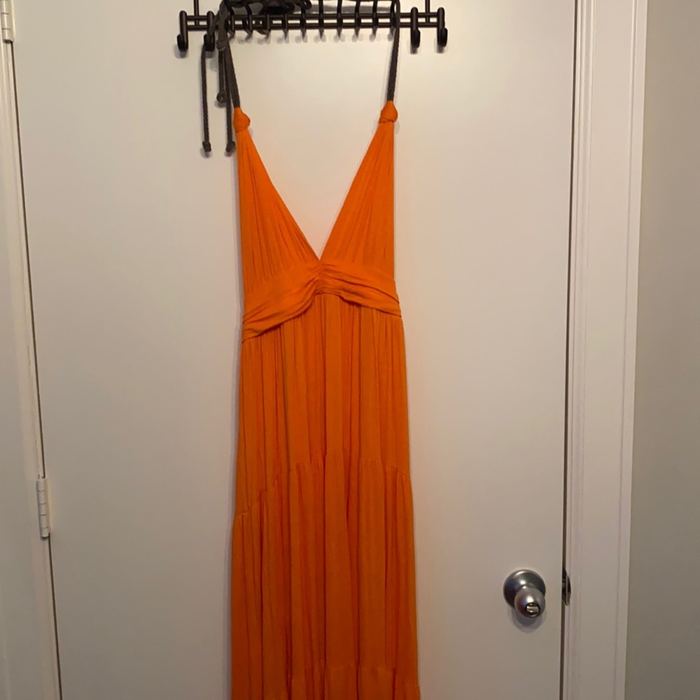 orange halter dress